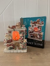 Christmas Fireplace Scene With Flickering Light Fire Place Decoration Ornament