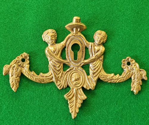 Brass escutcheon key - , hole