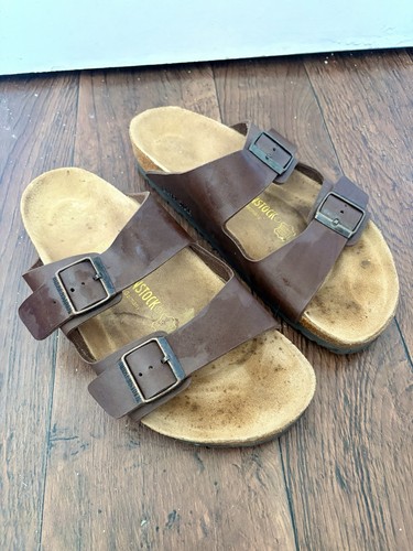 Brown leather birkenstock - brown,