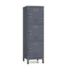 3-Tier Metal Vertical Organizer Home Office Metal Storage Locker-Black