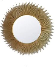 Gold Metal Wall Mirror Creative Corridor Mirror Sun Shape 60x60cm