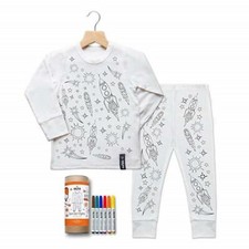 Space Adventure Colour In Pyjamas Childrens Boys PJs Set Arts & Crafts Gift