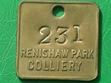 Renishaw Park colliery  North Derbyshire pit check miners coal mining token