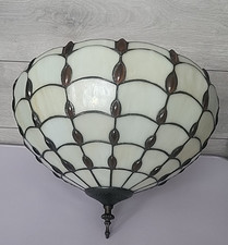 Jewelled Uplighter Shade Light Ceiling Stained Glass Handcrafted 40cm Wide
