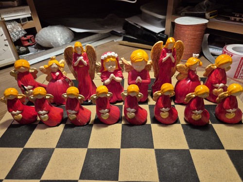 Chess set with unique pieces - with,