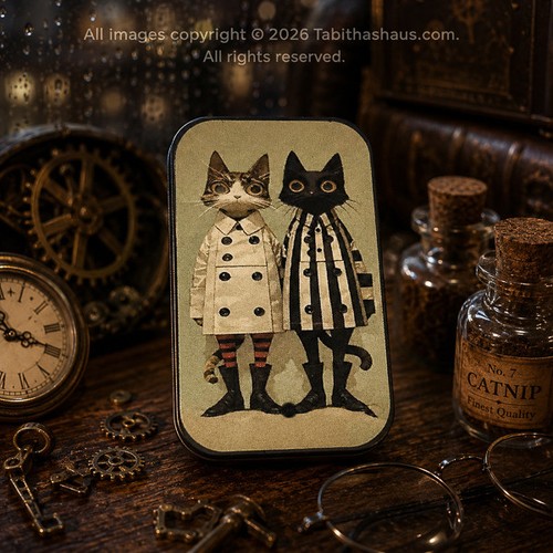 Vintage cat match tin - cat,