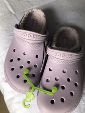 BNWT - Lilac Purple Fleece Lined CROCS  - UK 11 Mens (or 12 ladies)