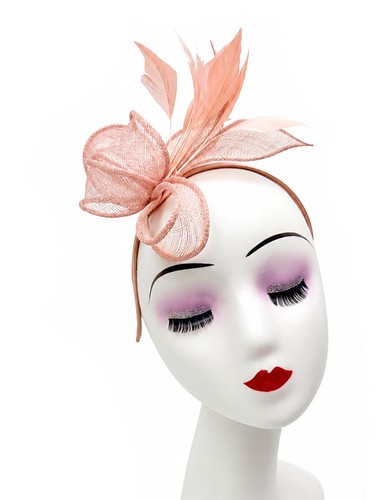 Feather looped fascinator - looped,