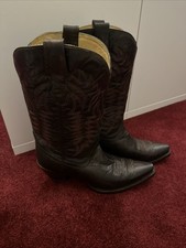 Immaculate Womens Genuine Full Leather Black Brown CORRAL Cowboy Boots UK 6 