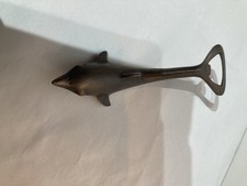 Vintage Brass Type Dolphin Bottle Opener Slightly Tarnished W=138g Length 15cm