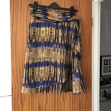 Per Una By M&S Ladies Chiffon Style Brown Blue Smartcasual Occasion Work Skirt,8