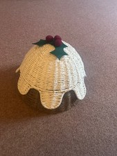 Next wicker Christmas Pudding Lidded Basket