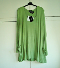 NEW-2piece Ladies Long sleeve T-Shirt & Gilet by Antthony Designs 2XL Pale Green