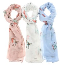 Robin Bird Printed Scarf