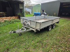  12ft x 6ft 5 Flat bed trailer, twin axel, like ifor williams, blue line, sides 
