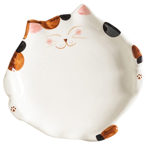 Ceramic food plate - food, cat