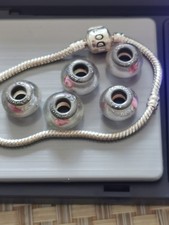 Pandora 16cm Charm Bracelet with Five 925 Pandora Charms. Great Condition