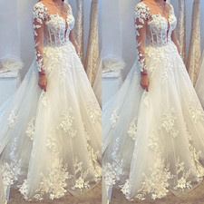 Long Sleeves A-Line Wedding