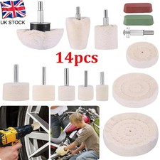 14PCS Car Polisher Polishing Buffing Pads Mop Wheel Drill Kit Aluminum Alloy UK