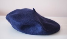 Navy Blue Pure New Wool Beret