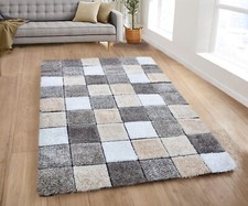 Shaggy Blocks Rug 3D Living