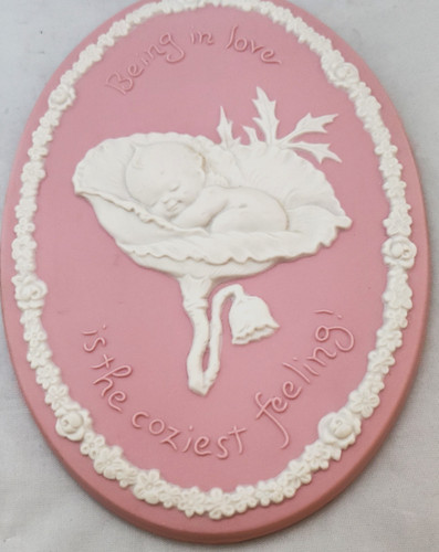 Pink jasperware kewpie - pink, 1973