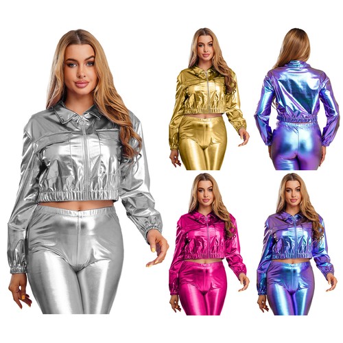 Women biker jacket short shiny - women,