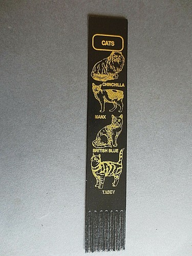 Leather bookmark cats - leather,