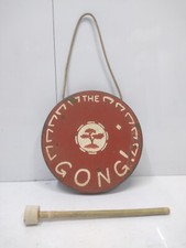 Old Salvaged Marine Bell – Vintage Brass Round Gong Nautical Red Decor