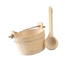 Wooden Sauna Bucket And Ladle