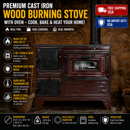 Cast iron wood burning cook - wood,