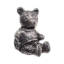 Teddy Bear Pewter Pin Badge Brooch Cute Fun Toy Bear Tie Pin Hat Lapel Badge