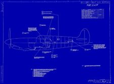 SUPERMARINE SPITFIRE IX BLUEPRINT PLANS DRAWINGS archive 1940's factory RAF 