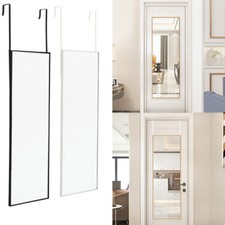 Over the Door Large Mirror Black or White Hanging for Bedroom Wardrobe Workout