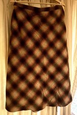 Eastex Pure Wool Lined Winter Skirt Cheque Pattern Size 18 Side Zip