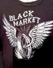 Biker winged wheel black - winged,