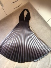 Xscape Ladies Elegant Evening Gown Black, Silver and Plumb UK Size 10 VGC