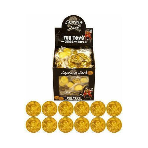 Plastic gold pirate coins - plastic,