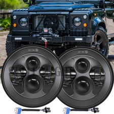 Pair 7" Inch Balck LED Sealed