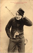 Old postcard AK men - type