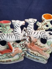 19C  Pair Staffordshire Zebra