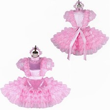 Girl Maid Sissy Pink satin