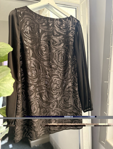 Monsoon black chiffon sequin - chiffon,