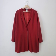 Jean Muir Red Vintage  1980’s 100% Wool Crepe Lightweight Coat UK 16