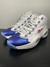 Reebok Question Mid Basketball Shoes White Blue Allen Iverson AI GX0227 Mens 8.5