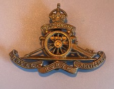 WW1 West Riding Royal Horse Artillery British Military Cap Badge Slider Rare