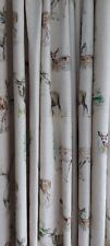 Studio G Curtains Clarke & Clarke Deer Linen Fabric Beautiful Fully lined 3m NEW