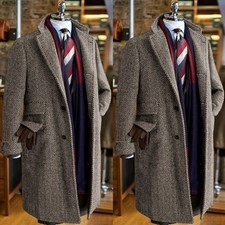 Herringbone Tweed Big Men Coat