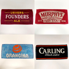 4 Vintage Beer / Drink Bar Towels Breweriana Mancave Pub Collectable Advertising