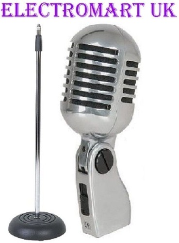 Retro style chrome mic - retro,